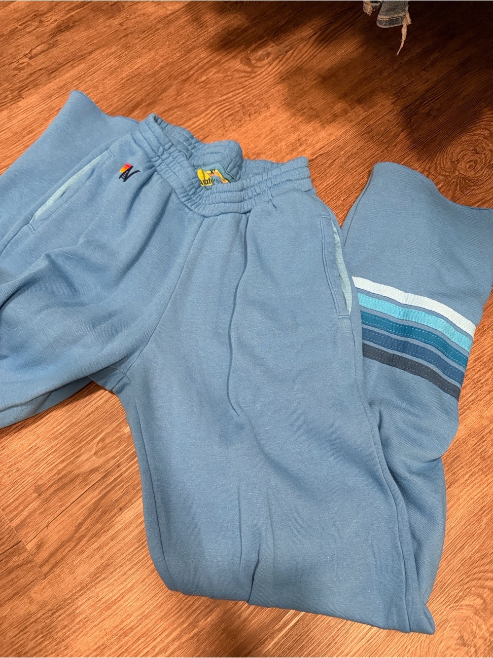 Aviator nation rugby stitch wide leg pocket sweatpants